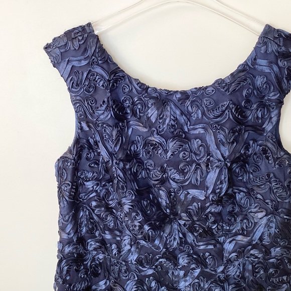 Alex Evenings Embellished Fit and Flare Soutache on Tulle Dress - Blue - 14W - Picture 3 of 10